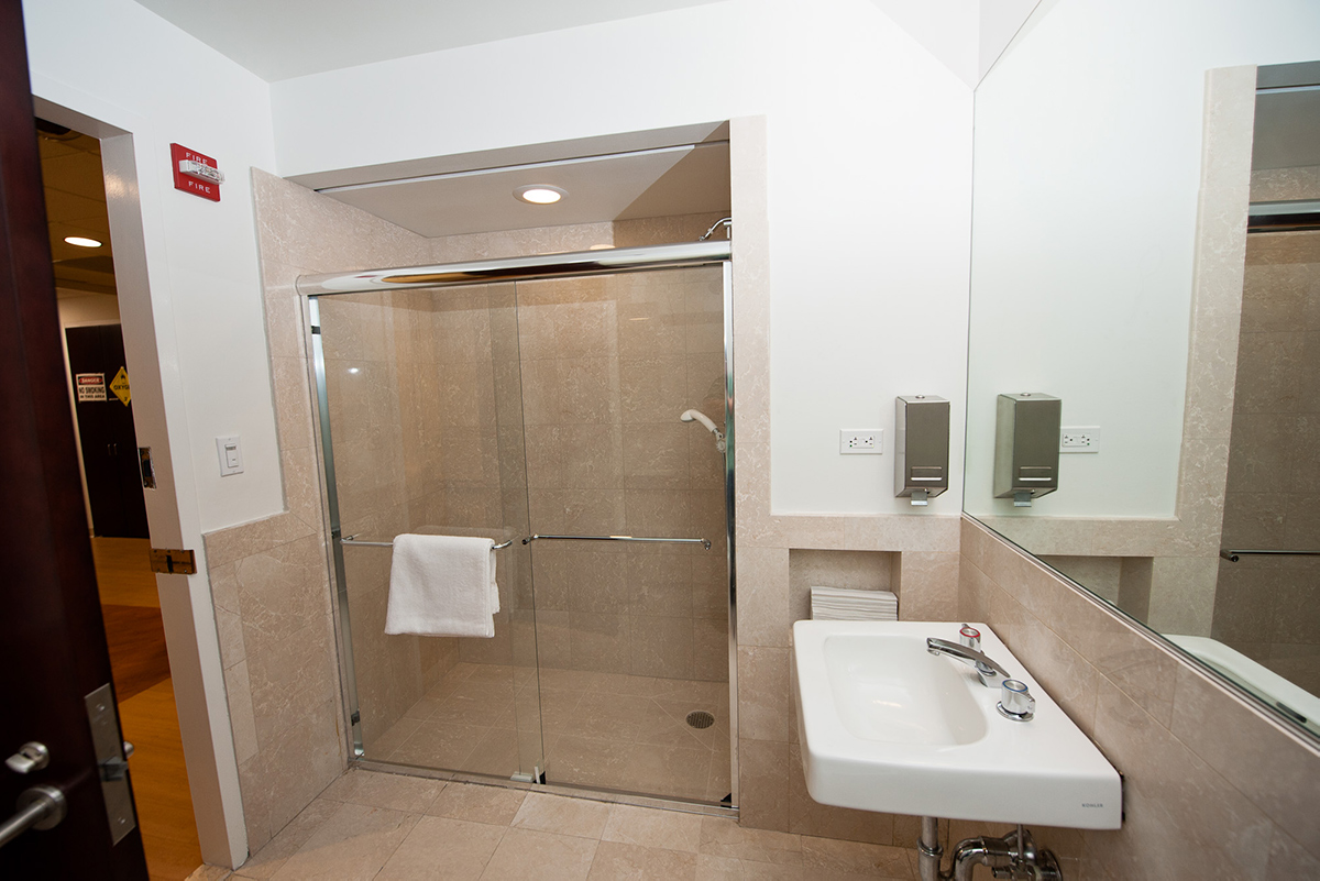 Bathroom facilities at the Weill Cornell Medicine pediatric sleep center